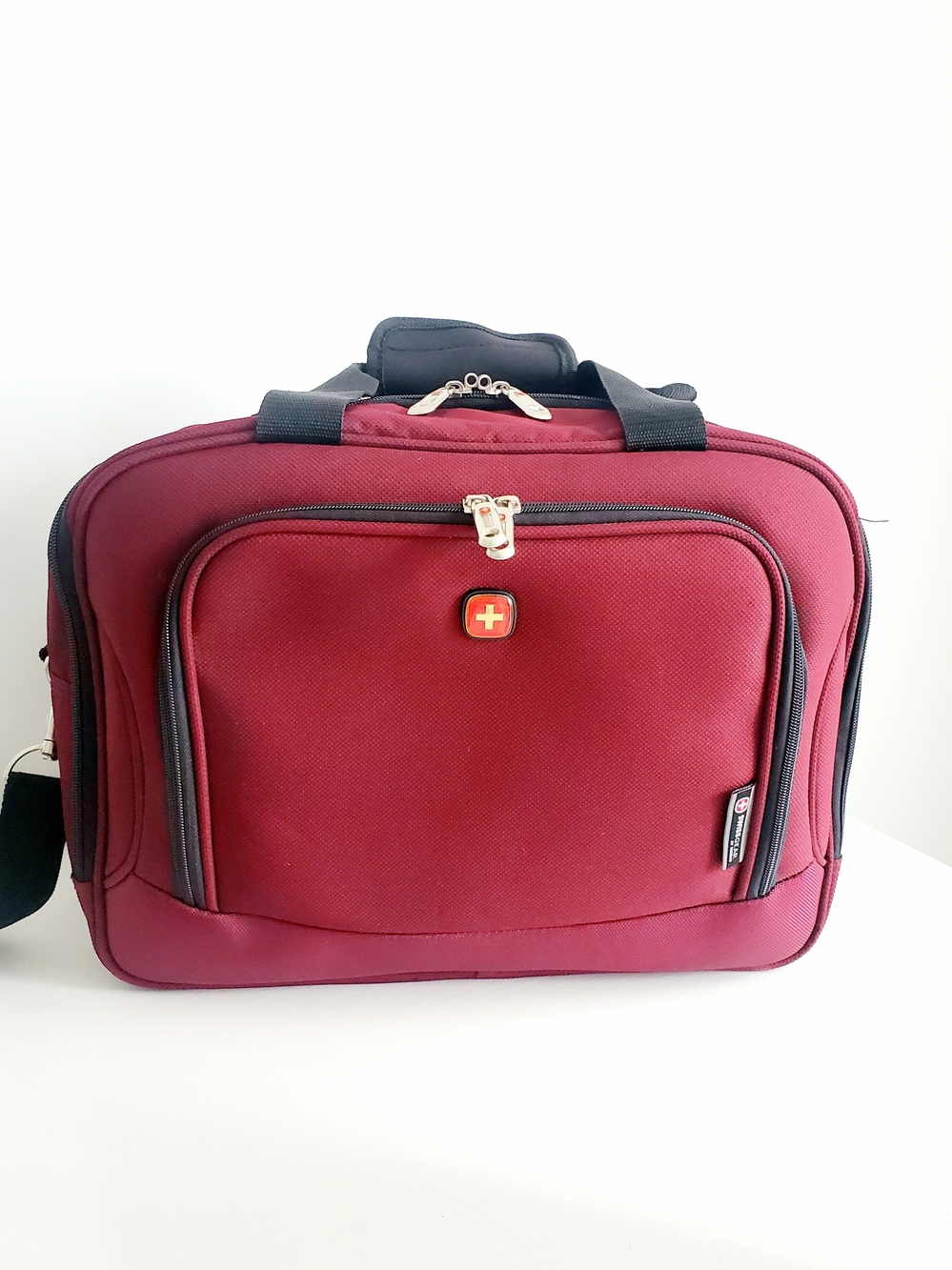 SwissGear Burgundy Laptop Briefcase with Black Accents